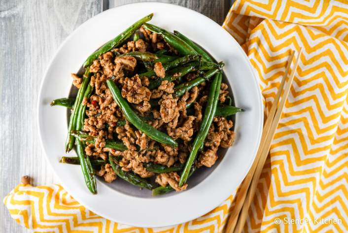 Spicy Turkey and Green Bean Stir Fry for dinner on Tuesday in this week