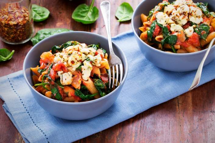 This One Pot Tomato Basil Pasta with Spinach and Mushrooms in this week