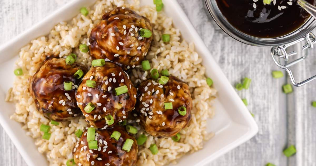 Chicken Teriyaki Meatballs - Slender Kitchen