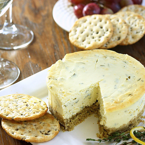 Lemon Herb Savory Cheesecake Appetizer