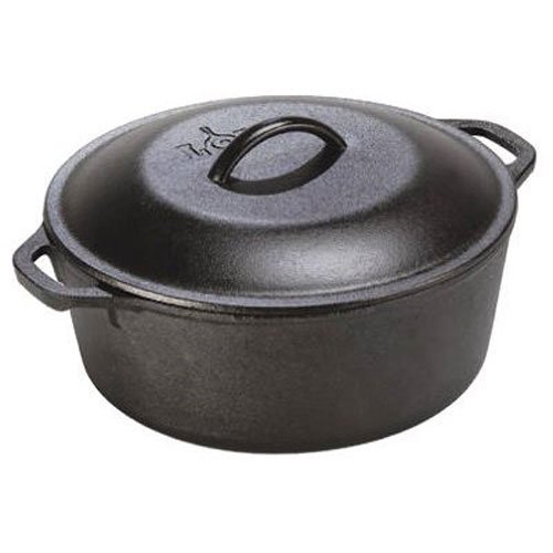 Lodge L8DOL3 Cast Iron Dutch Oven with Dual Handle...