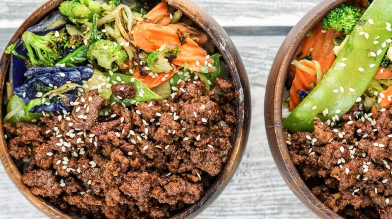 Healthy Korean Ground Beef with Vegetables