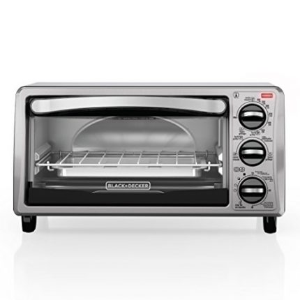 BLACK+DECKER TO1313SBD 4-Slice Toaster Oven, Inclu...