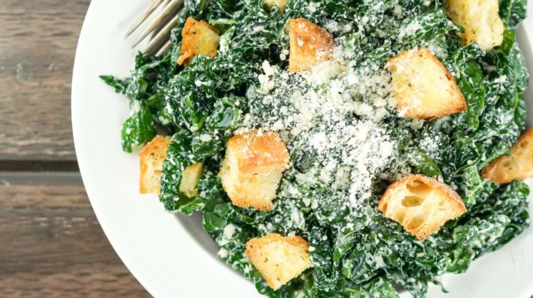 Healthy Kale Caesar Salad - Slender Kitchen
