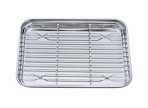 TeamFar Toaster Oven Pan Tray with Cooling Rack, S...