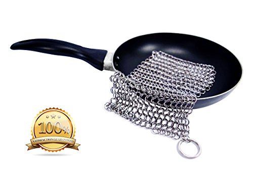 Stainless Steel Cast Iron Cleaner Chainmail Scrubb...