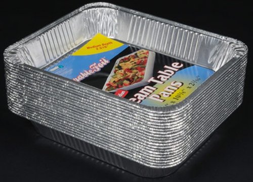 Durable Foil Aluminum Steam Table Pans, Half-Size,...