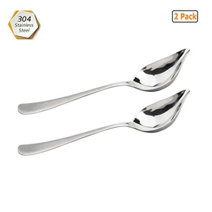 GuDoQi 2 Pack Saucier Spoon 304 Stainless Steel Wa...