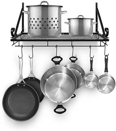 Sorbus Pots and Pan Rack — Decorative Wall Mounted...